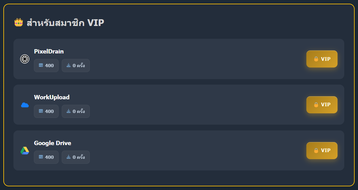 ตัวอย่างปุ่ม VIP ที่ยังล็อกอยู่
